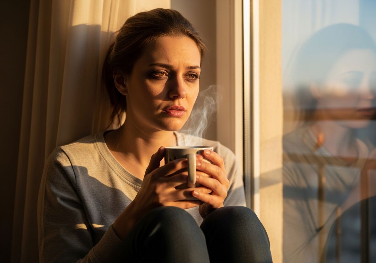 A person quietly struggling with anxiety