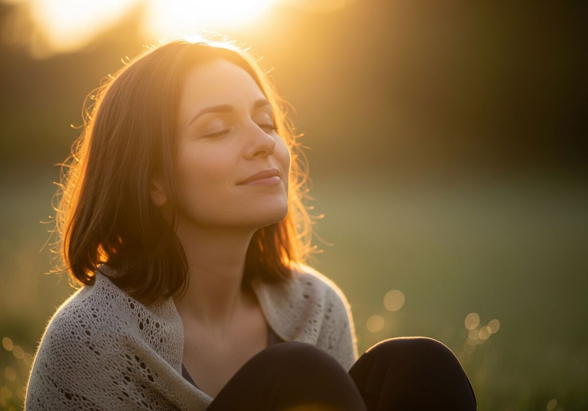 A person feeling calm and at peace after finding relief from anxiety